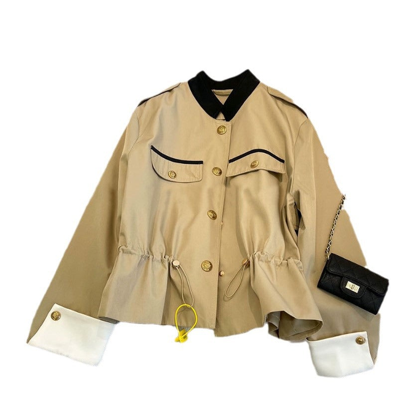 Women Fashionable Jacket with Zippable Front Mune Fashion