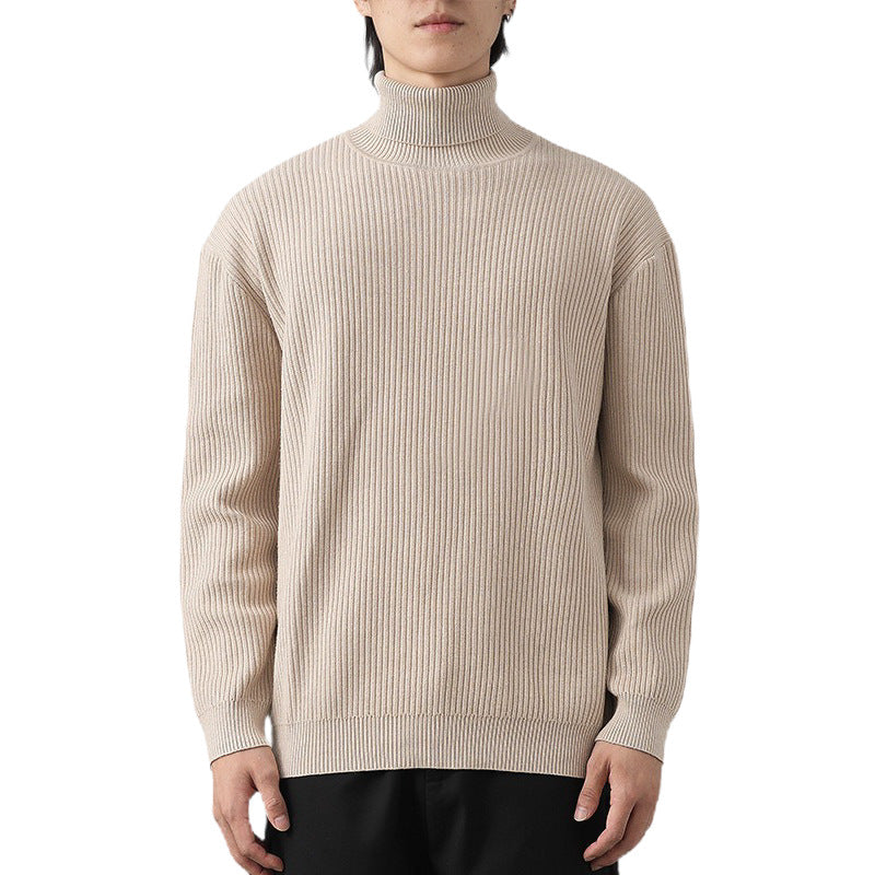 Men's chunky knit sweater with stand-up collar Mune Fashion