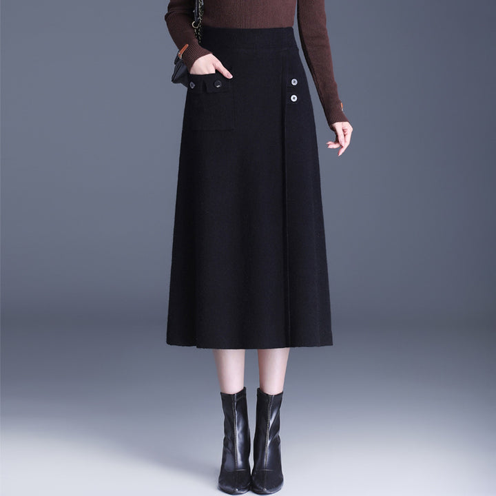 Women's Elegant Maxi Skirt with Practical Pockets and Button Details Mune Fashion