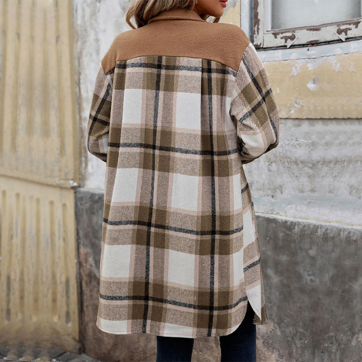 Women's Long Shirt Jacket in Overshirt Style with Breast Flaps Mune Fashion