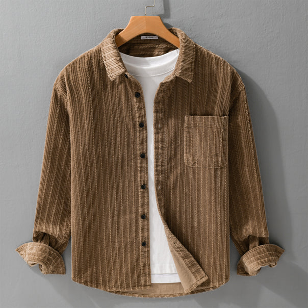 Men's Cord Overshirt with distinctive ribbed structure and chest pocket Mune Fashion