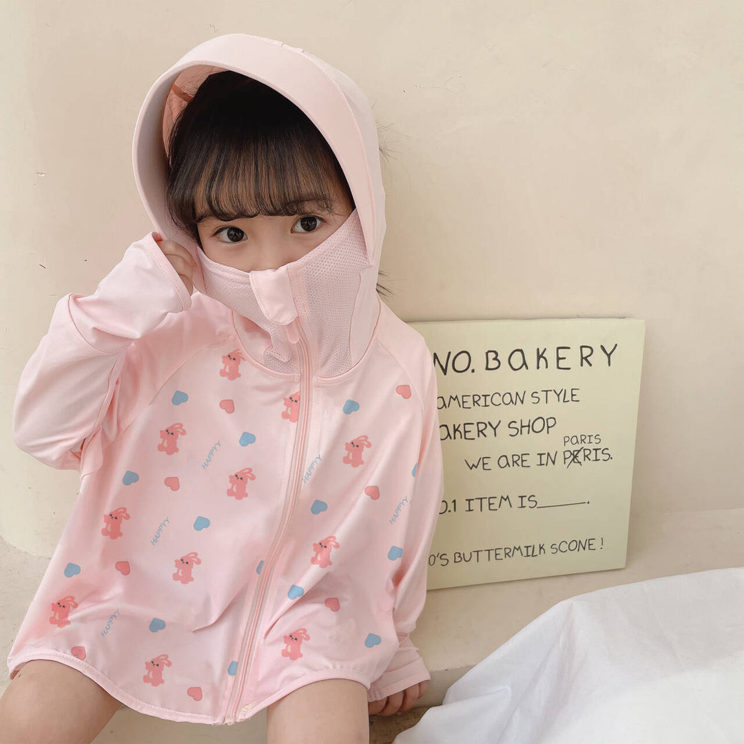 Girls transition jacket with hood and cute animal motif Mune Fashion