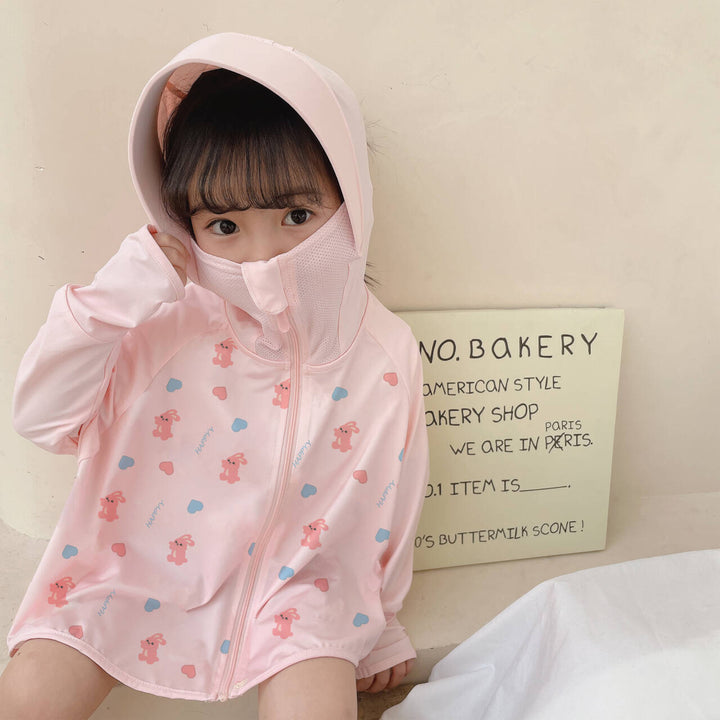 Girls transition jacket with hood and cute animal motif Mune Fashion