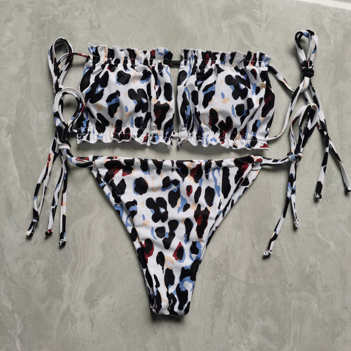 Ladies Bandeau Bikini with voluminous ruffle details Mune Fashion