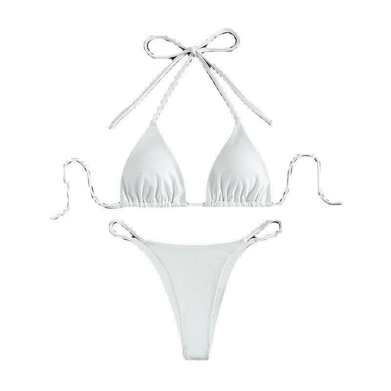 Ladies Triangular Bikini with fine ribbed effects and customizable fit Mune Fashion