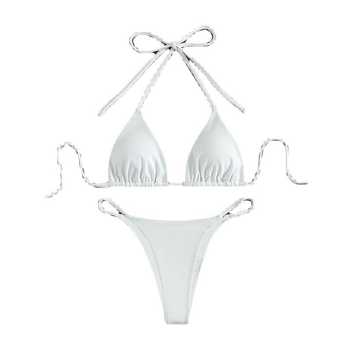 Ladies Triangular Bikini with fine ribbed effects and customizable fit Mune Fashion