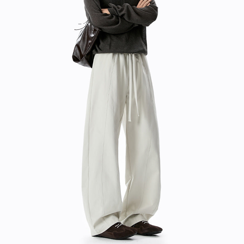 Ladies Elegant and Wide Fabric Trousers Mune Fashion