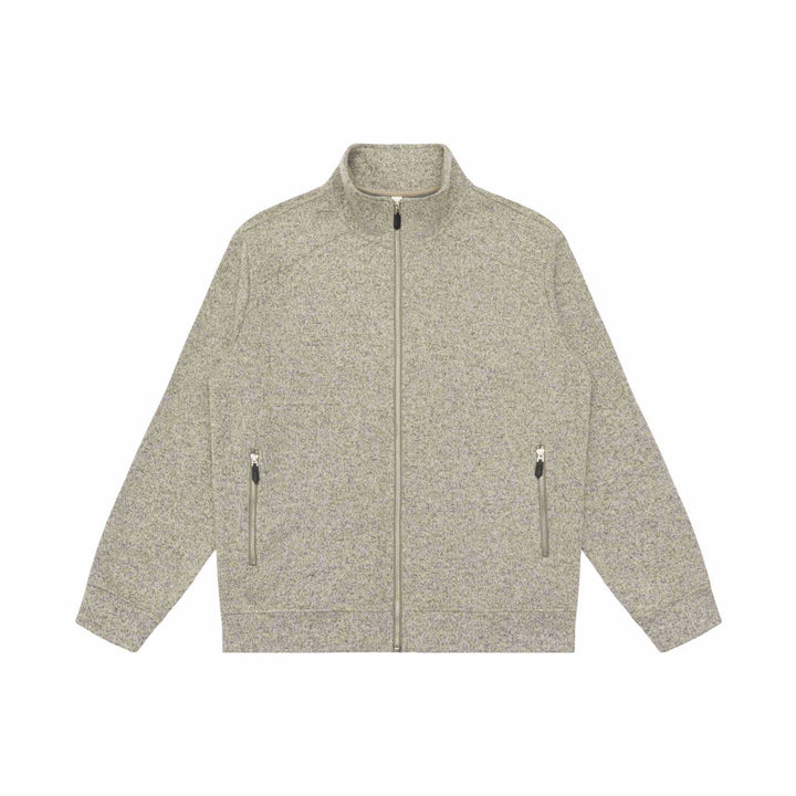 Women's zip jacket made of mottled teddy fleece with stand-up collar and zip pockets Mune Fashion