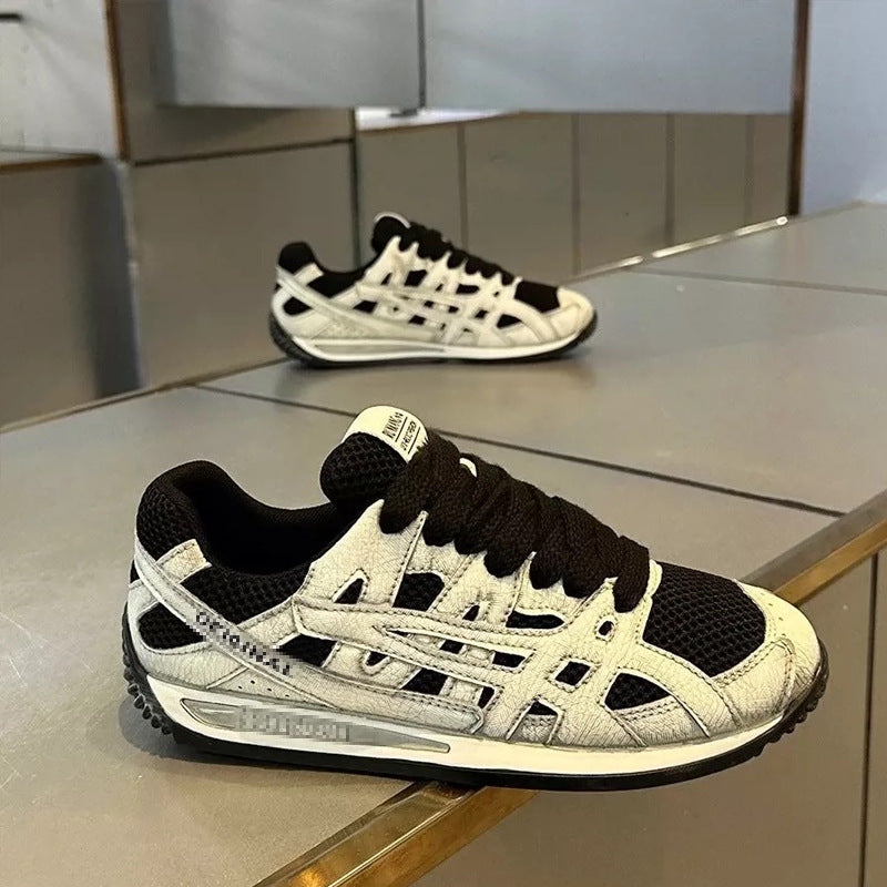 Men's Breathable Retro Running Sneaker with Mesh and Suede Overlays Mune Fashion