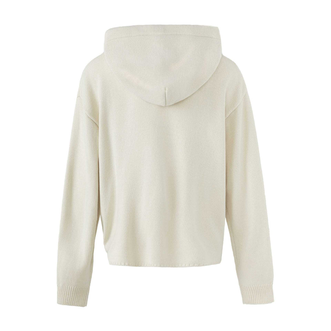 Women's Hooded Cardigan with Military Decorative Buttons and Zipper Mune Fashion