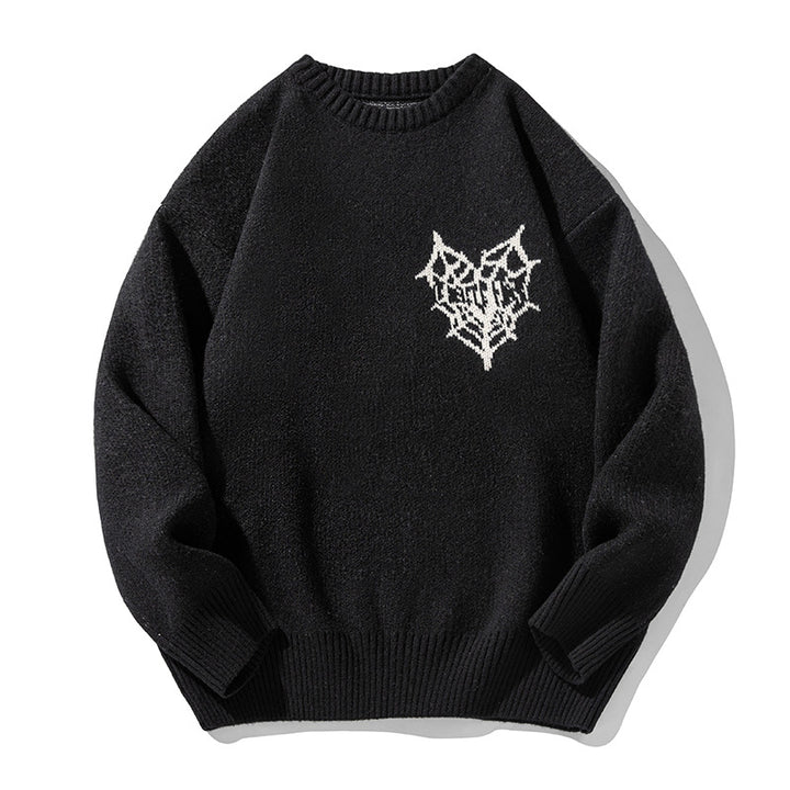 Unisex Oversize Knit Sweater with Logo Intarsia, Round Neck and Ribbed Cuffs Mune Fashion