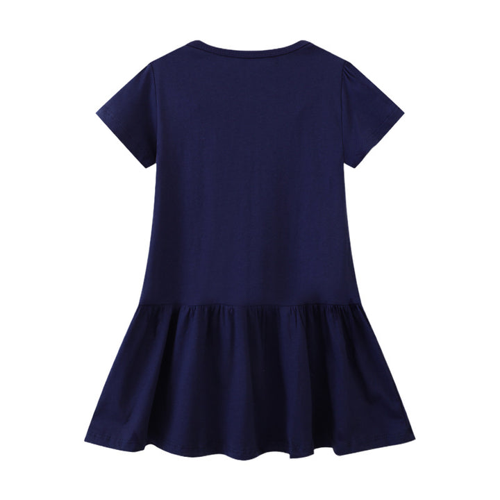 Girls' casual dress with original dinosaur embroidery design Mune Fashion