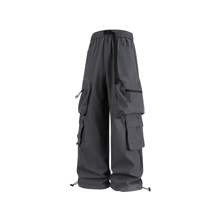 Herren Breite Cargo-Hose im Utility-Design mit elastischem Bund, integrierter Gurt und multifunktionalen Taschen Mune Fashion