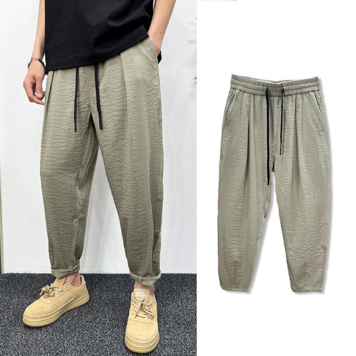 Men's Comfortable Casual Pants with Elastic Waistband Mune Fashion