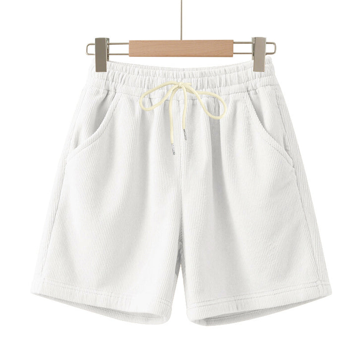 Men's ribbed jersey shorts with elastic waistband, decorative drawstring, and side slant pockets Mune Fashion