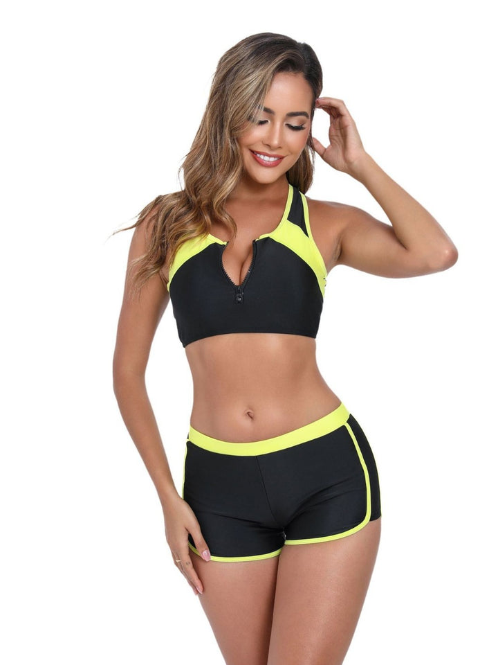 Damen Sportlicher Bikini-Set mit ergonomischem Schnitt und Reißverschluss Echo Archiv