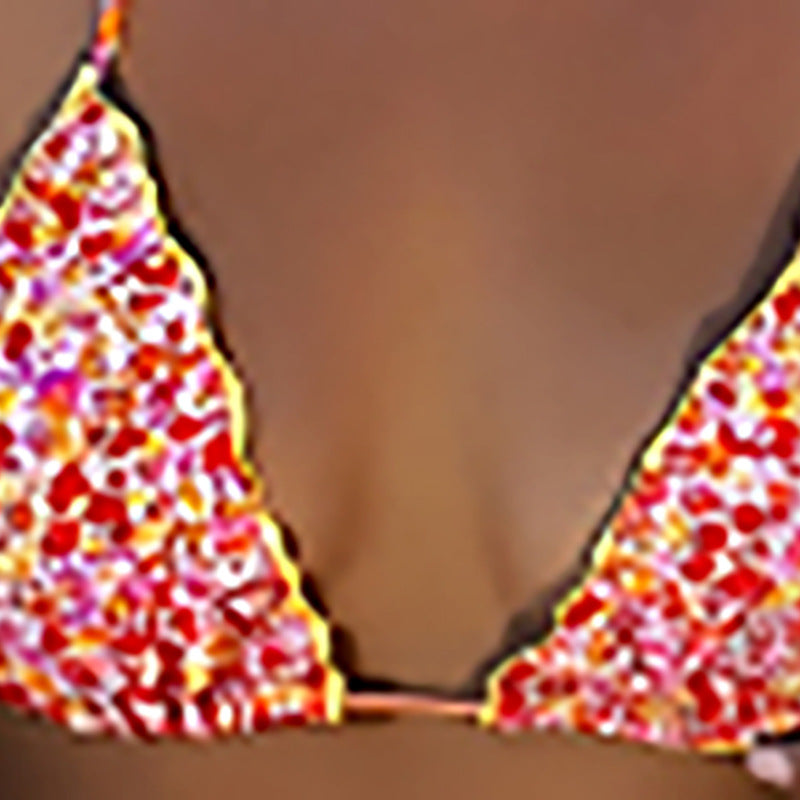 Women's triangle bikini set with decorative ruffles Mune Fashion