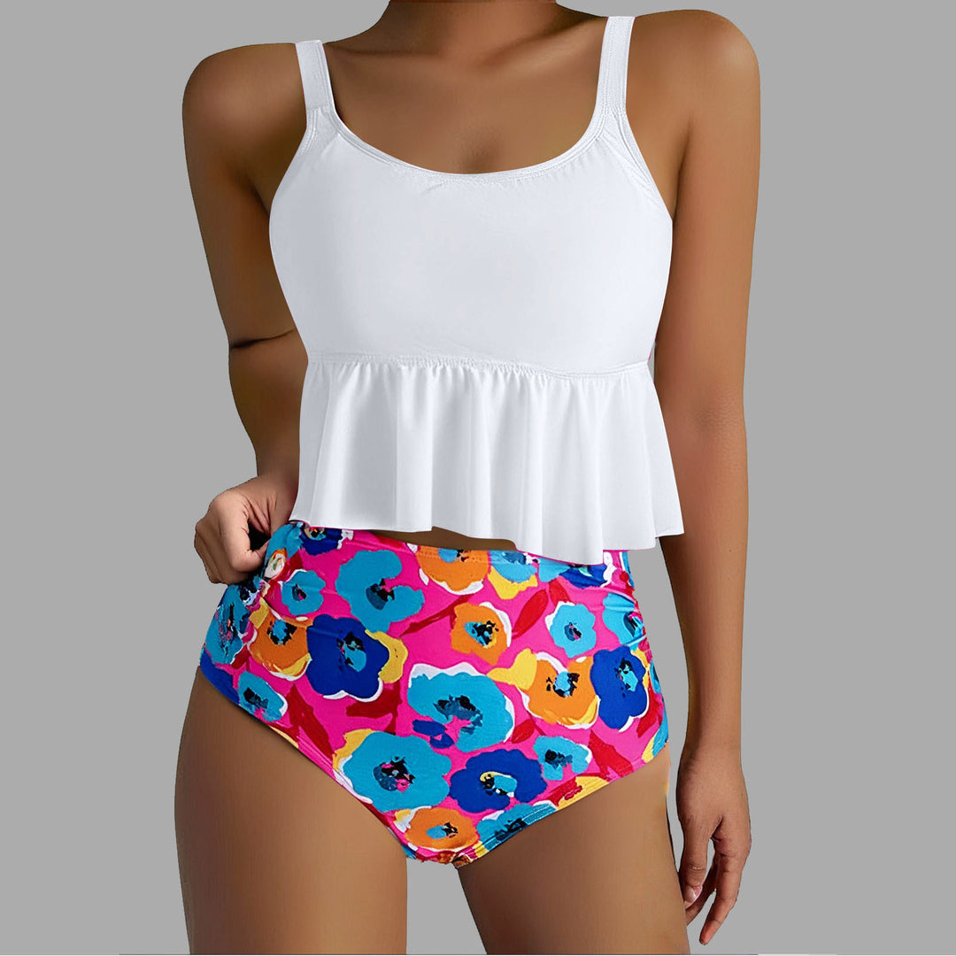 Damen Tankini-Set mit floralen Akzenten und Rüschen Echo Archiv
