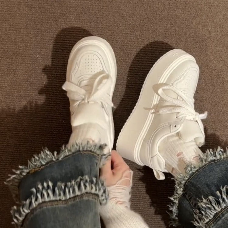 Women's Chunky Sneakers with Stable Platform Sole and Breathable Upper Material Mune Fashion