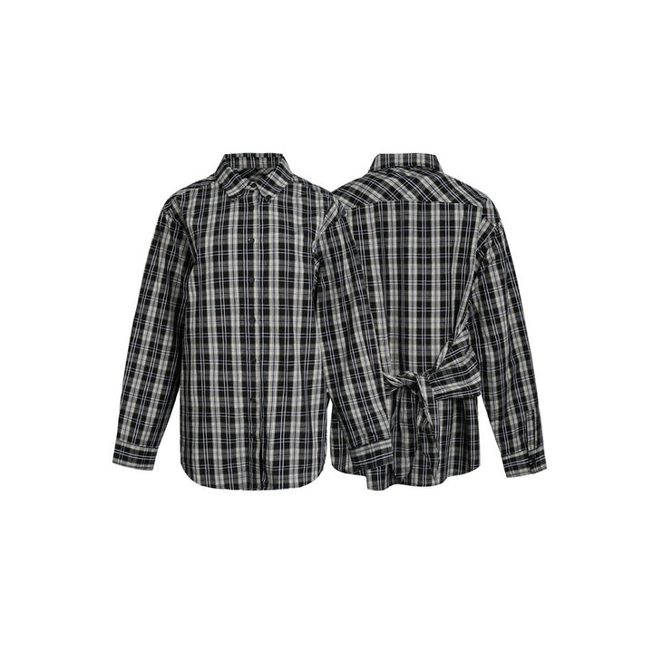 Men's relaxed check shirt made of soft brushed flannel with extended back and round hem