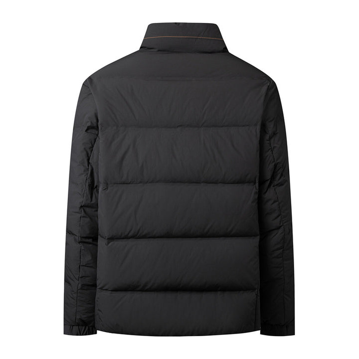 Men's padded quilted jacket with high stand-up collar and concealed two-way zipper Mune Fashion