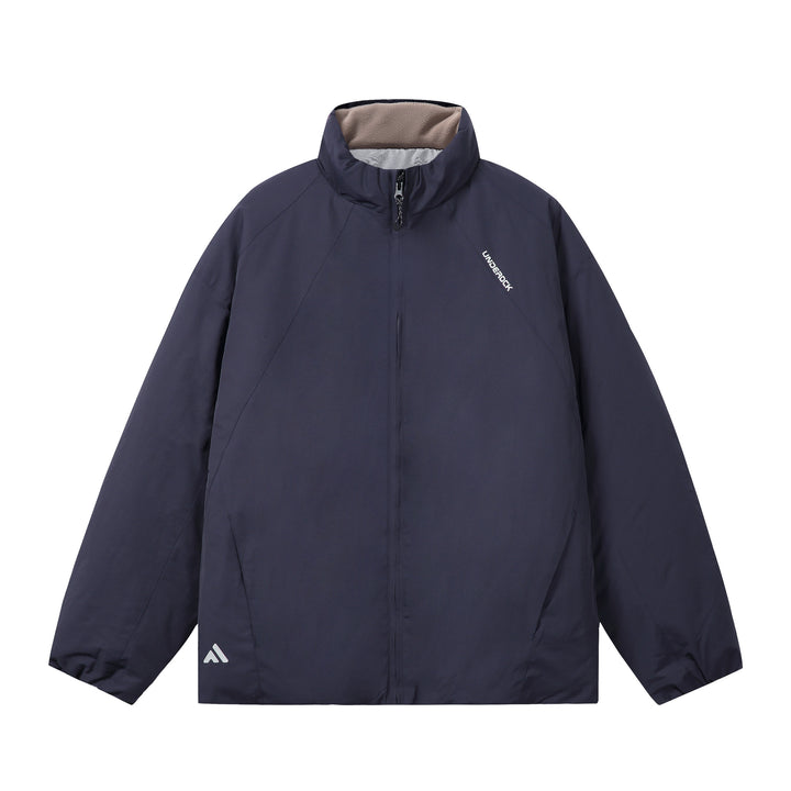 Men's short-cut windproof thermal jacket with fleece-lined stand-up collar and concealed zipper Mune Fashion