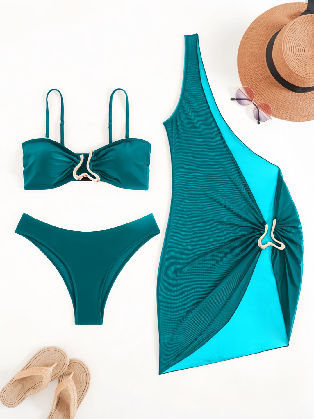 Women's bikini set with modern wrap skirt and elastic top Mune Fashion