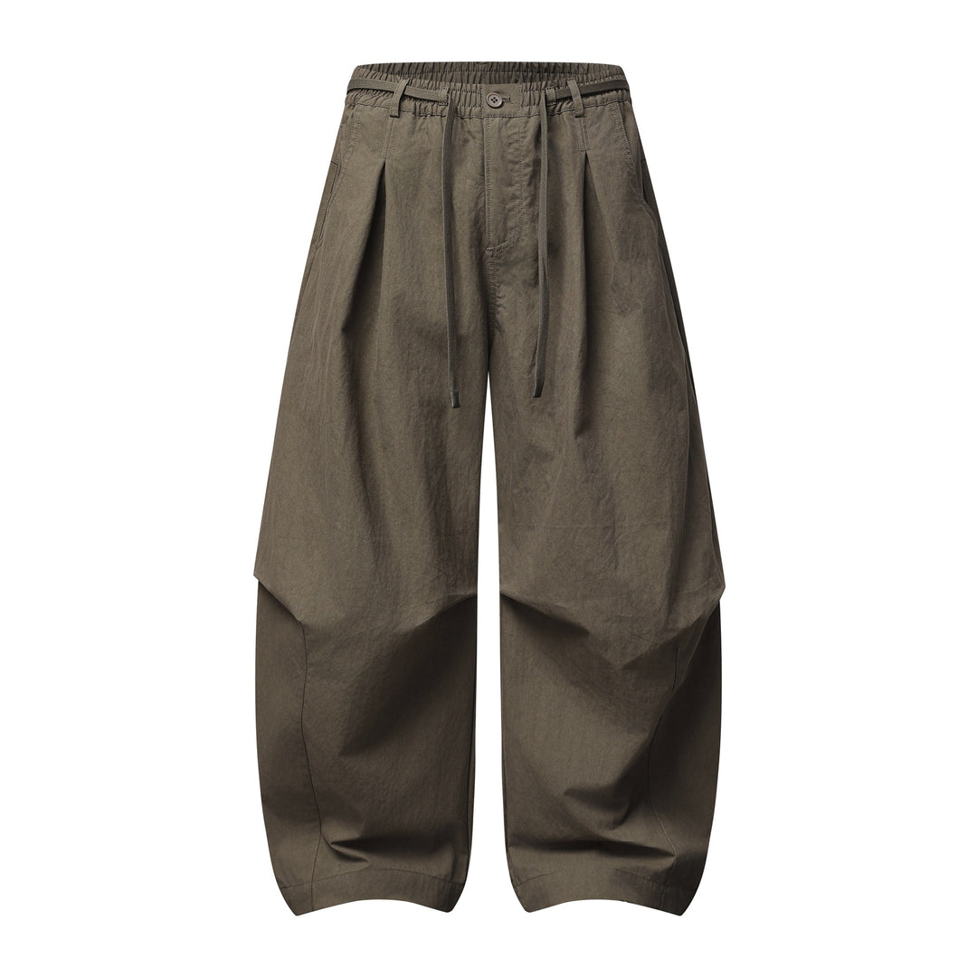 Women's wide culotte trousers with high waist, pleats and drawstring Mune Fashion