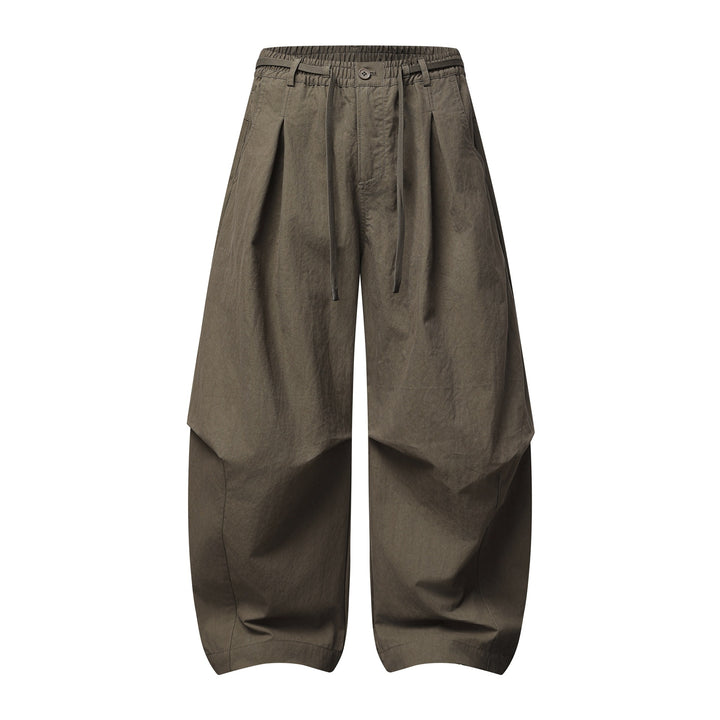 Women's wide culotte trousers with high waist, pleats and drawstring Mune Fashion