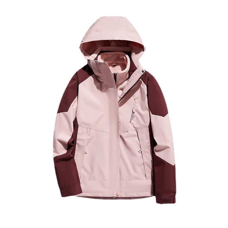 Women's two-layer softshell outdoor jacket with removable fleece inner layer and hood Mune Fashion