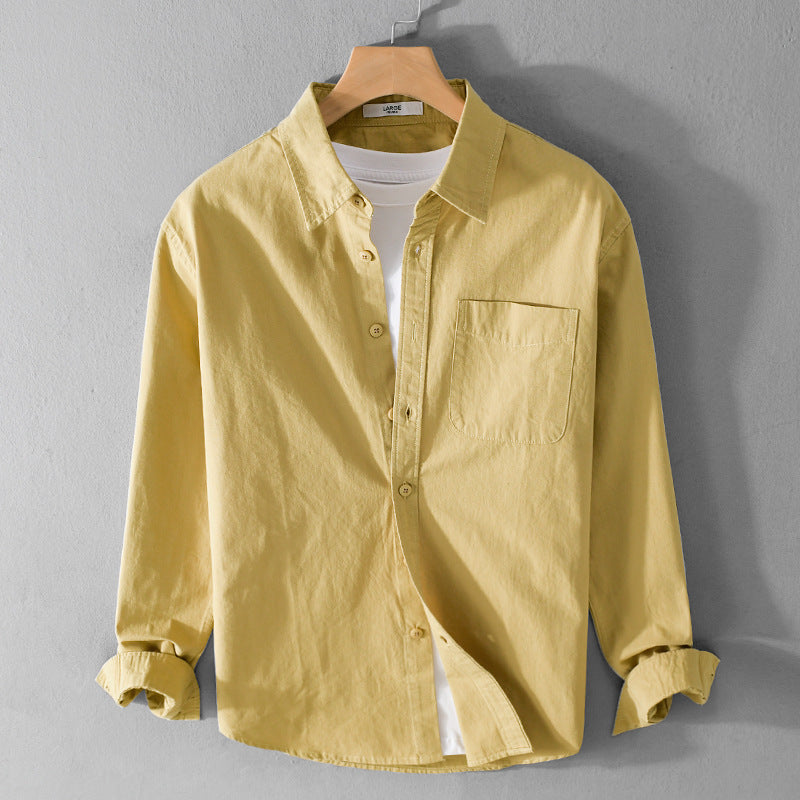 Men's Layered-Look Shirt Jacket made of Cotton Blend with Kent Collar and Chest Pocket Mune Fashion