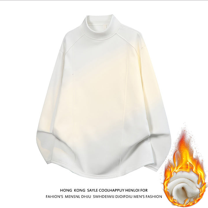 Men's Oversized Stand-Up Collar Sweatshirt with Raglan Sleeves and Subtle Gradient Mune Fashion