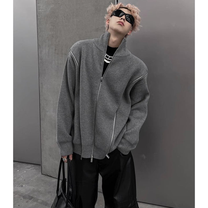 Men's Urban Knit Sweater with High Collar Mune Fashion