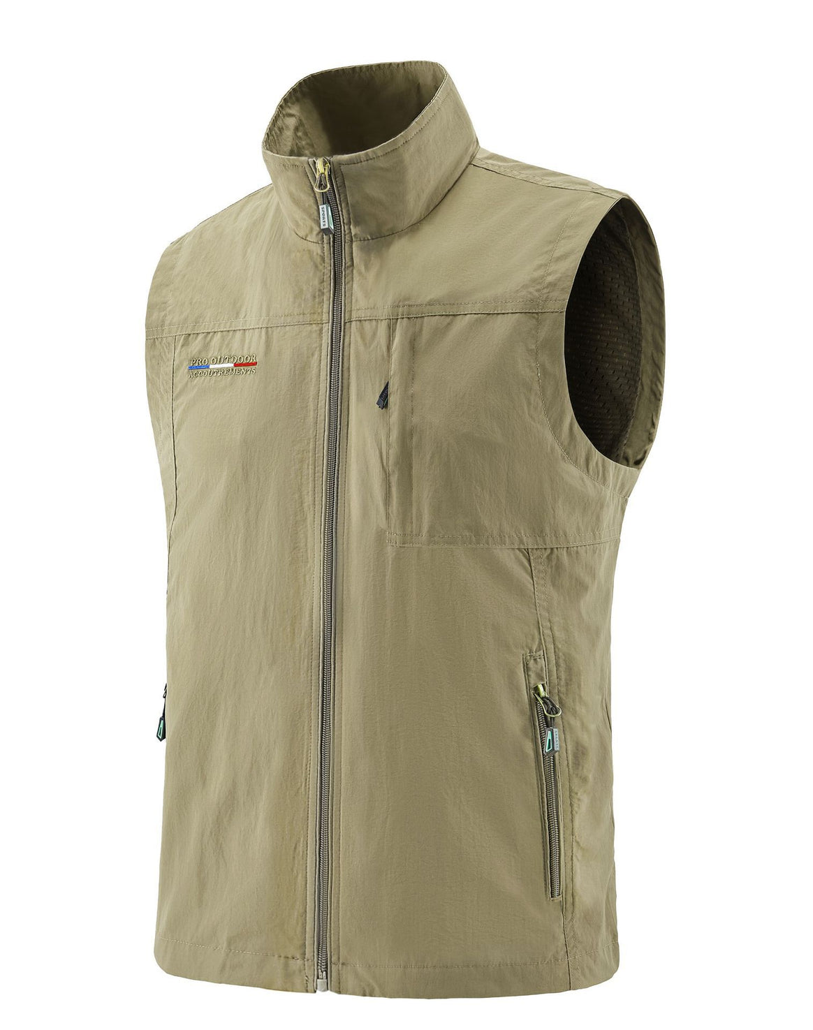 Men's lightweight windproof utility vest with zipper and stand-up collar Mune Fashion