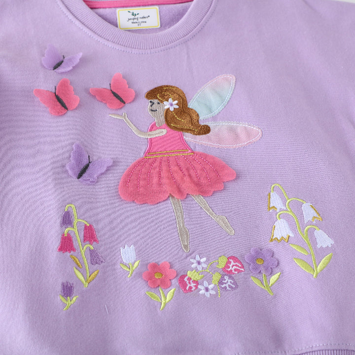 Girls sweatshirt with enchanted fairy and butterfly design Mune Fashion