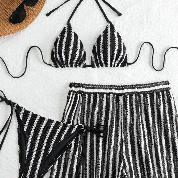 Women Triangle Bikini with matching shorts and ruffles Mune Fashion