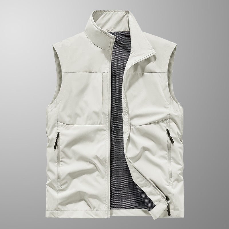 Men's lightweight windproof outdoor vest with breathable mesh lining and concealed zip pockets Mune Fashion