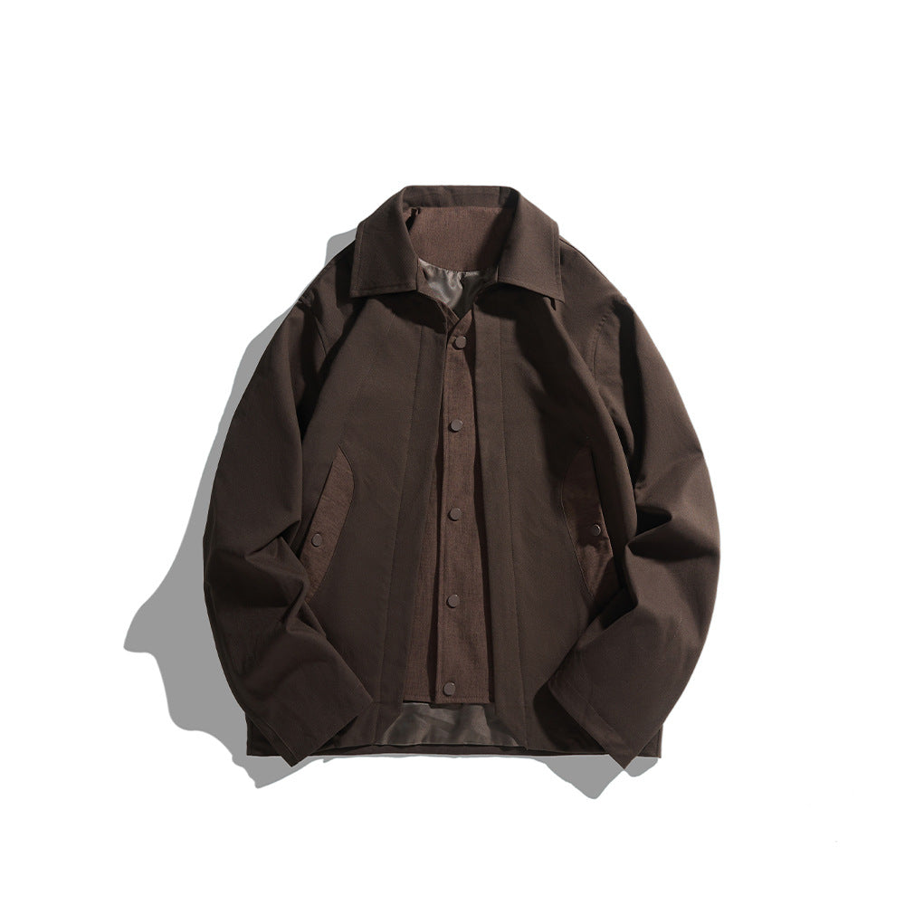 Men's lightweight casual jacket with shirt collar, snap button placket and hidden seam pockets Mune Fashion