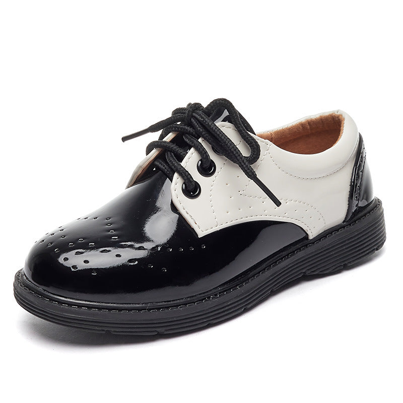 Women's Classic Patent Leather Shoes with Perforated Details Mune Fashion
