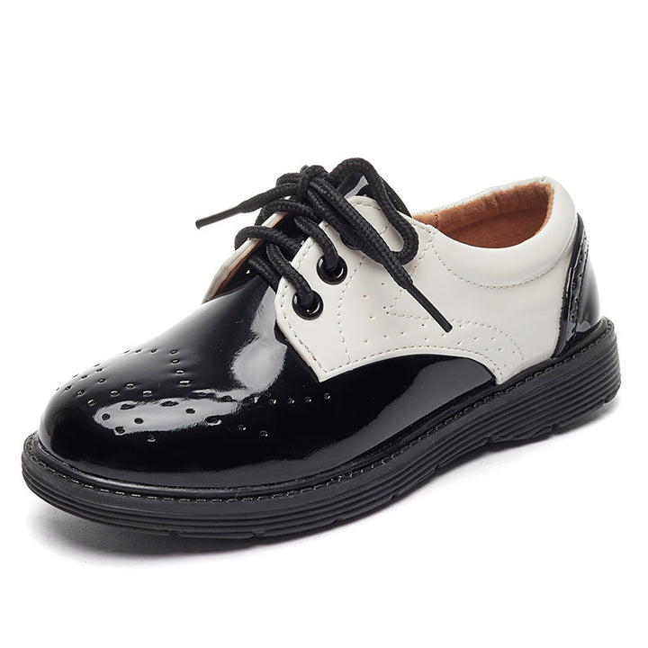 Women's Classic Patent Leather Shoes with Perforated Details Mune Fashion