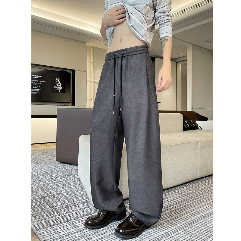 Men's Loose Lounge Pants with Elastic Waistband, Drawstring, and Soft Jersey Material Mune Fashion