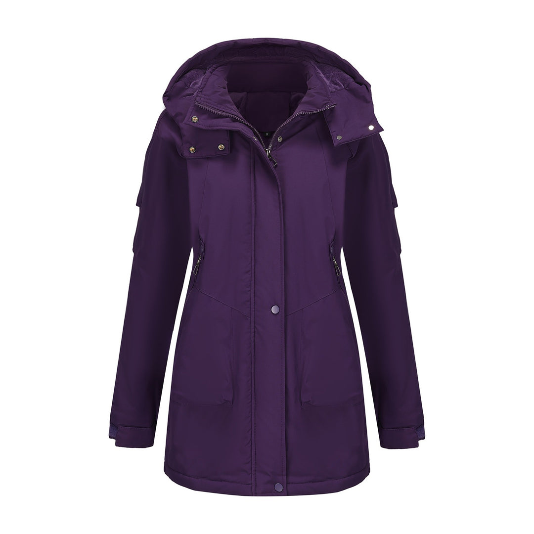 Women's tailored parka with hood, concealed zipper and practical zippered pockets Mune Fashion