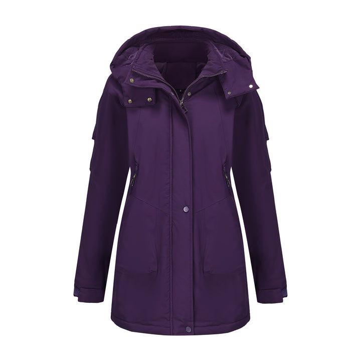 Women's tailored parka with hood, concealed zipper and practical zippered pockets Mune Fashion