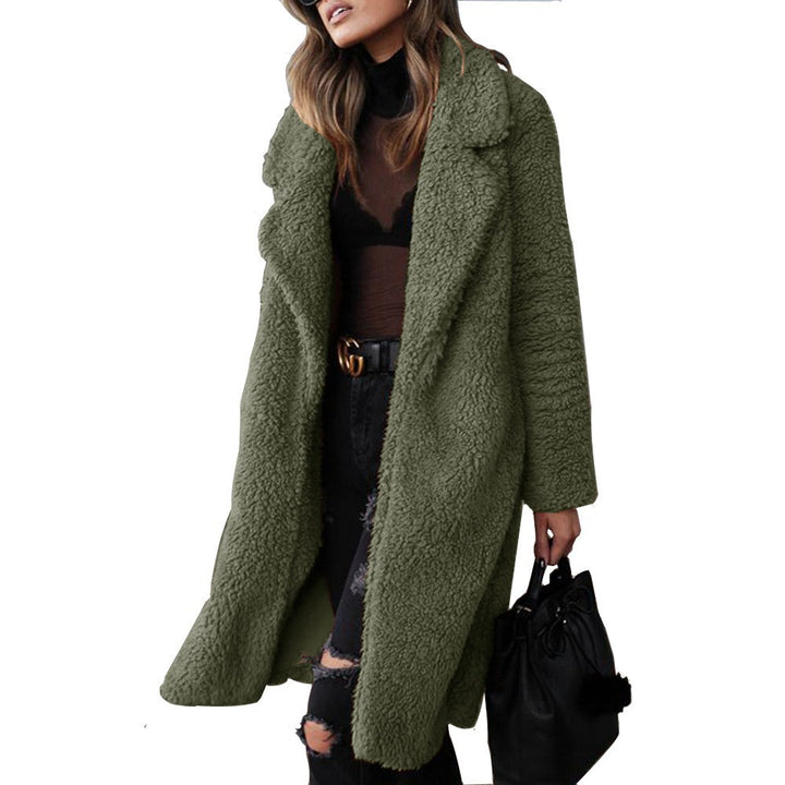 Women's cuddly teddy coat with oversized cut and high collar Mune Fashion