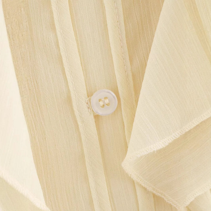 Women's Chiffon Blouse with Ruffles and Balloon Sleeves Mune Fashion
