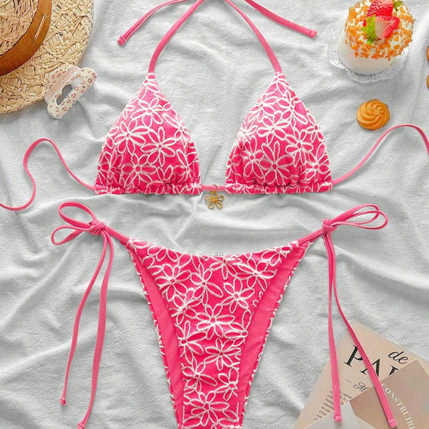 Women Bikini Top and Lace Bikini Bottom Mune Fashion