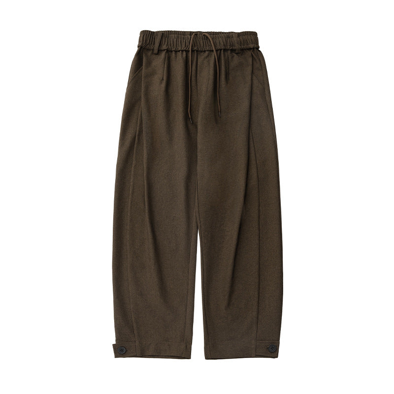 Women's wide pleat trousers with elastic waistband, drawstring and buttoned cuff Mune Fashion