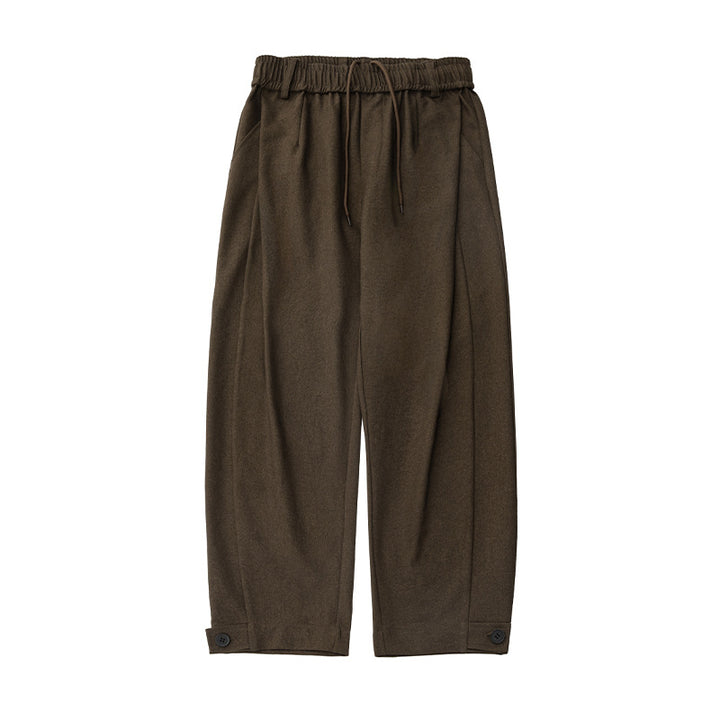 Women's wide pleat trousers with elastic waistband, drawstring and buttoned cuff Mune Fashion