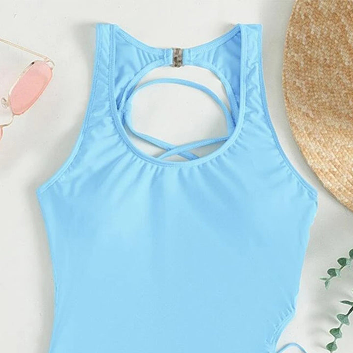 Women sporty one-piece swimsuit with sophisticated back design Mune Fashion