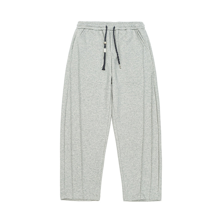 Women's Loose Cropped Sweatpants with Elastic Waistband and Applied Back Pocket Mune Fashion
